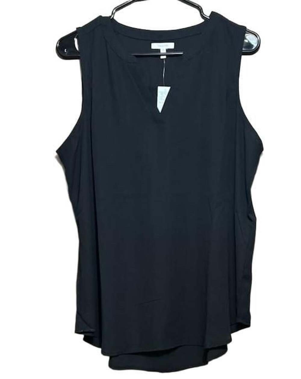 Maurices Tank Top Size XL Black Sleeveless V-Neck Blouse